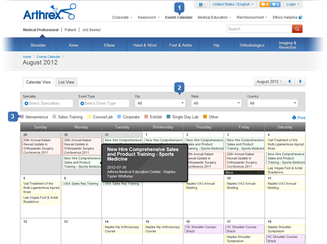 Events Calendar
